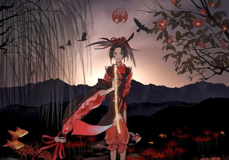 Обои на рабочий стол Kogarasumaru персонаж из аниме Touken Ranbu / Танец Мечей