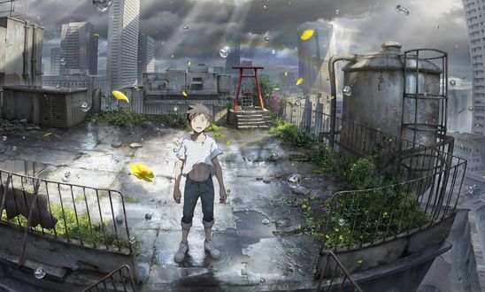 Обои на рабочий стол Hodaka Morishima / Ходака Морисима персонаж из аниме Дитя погоды / Tenki no ko