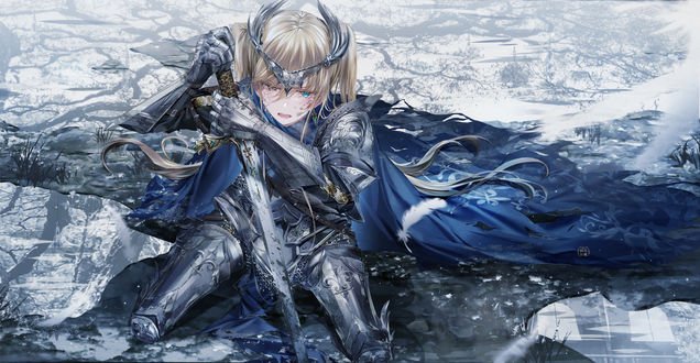 Обои на рабочий стол Ruler / Рулер персонаж из аниме Fate / Apocrypha / Судьба / Апокриф, by Junpaku Karen
