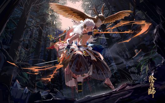 Обои на рабочий стол Фэнтези арт по видеоигре Onmyoji, by TamoTaro