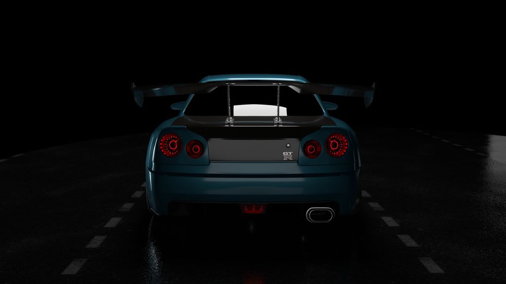 Обои для рабочего стола Nissan Skyline GTR R34 на дороге, автор Mr. D