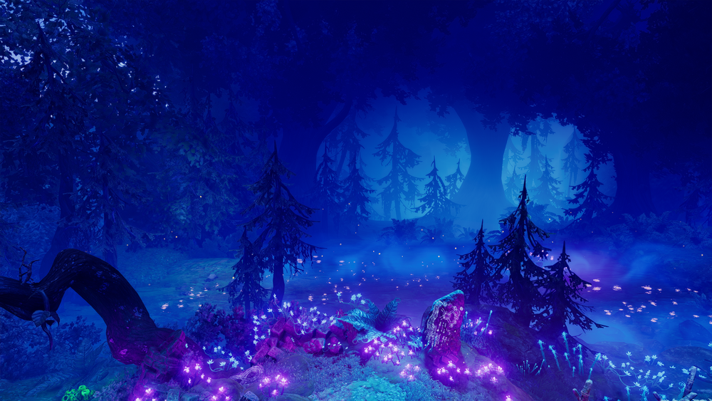 Обои для рабочего стола Ночной пейзаж из видеоигры Trine 4