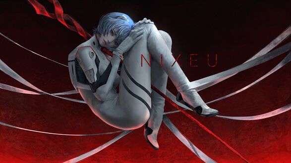 Обои на рабочий стол Рей Аянами / Rei Ayanami персонаж из аниме Евангелион Нового Поколения / Neon Genesis Evangelion, fan art by NIXEU