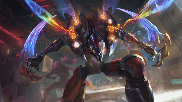 Обои на рабочий стол Робот KhaZix персонаж из видеоигры League of Legends / Лига Легенд, by Sean Tay