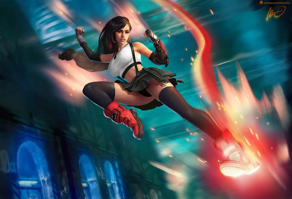 Обои для рабочего стола Тифа Локхарт / Tifa Lockhart из вдеоигры Final Fantasy 7 / Последняя фантазия 7, by Mironishin Story