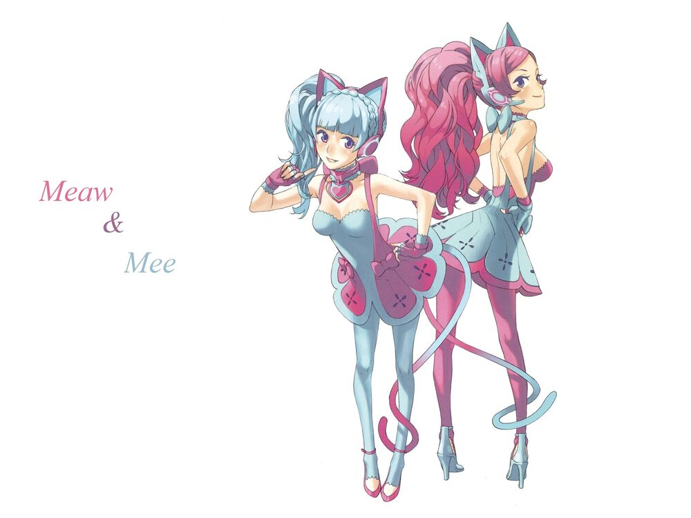 Обои для рабочего стола Вокалоиды / vocaloids Meaw & Mee с ушками и хвостами