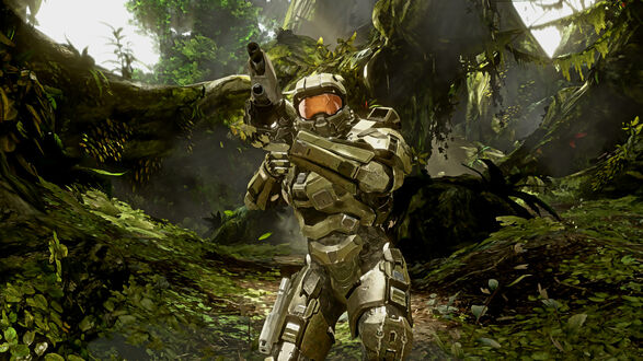 Обои на рабочий стол Воин Master Chief / Мастер Чиф персонаж из серий видеоигр Halo / Halo 4
