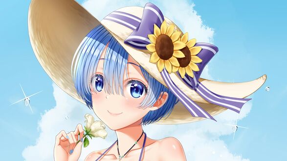 Обои на рабочий стол Rem / Рем из аниме Re:Zero kara Hajimeru Isekai Seikatsu / Re:Zero. Жизнь с нуля в альтернативном мире