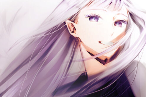 Обои на рабочий стол Emilia / Эмилия из аниме Re:Zero kara Hajimeru Isekai Seikatsu / Re:Zero. Жизнь с нуля в альтернативном мире