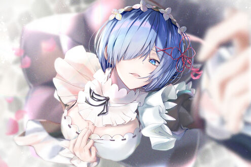 Обои на рабочий стол Rem / Рем из аниме Re:Zero kara Hajimeru Isekai Seikatsu / Re:Zero. Жизнь с нуля в альтернативном мире