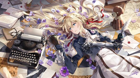 Обои на рабочий стол Violet Evergarden / Вайолет Эвергарден из аниме Violet Evergarden / Вайолет Эвергарден