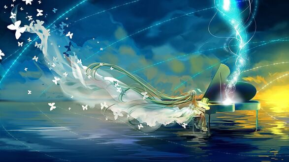 Обои на рабочий стол Vocaloid / Вокалоид Hatsune Miku / Хатсуне Мику / Мику Хацунэ