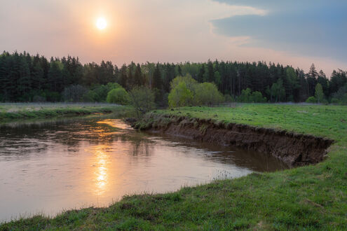 Обои на рабочий стол Закат над рекой, фотограф Ерохин Евгений