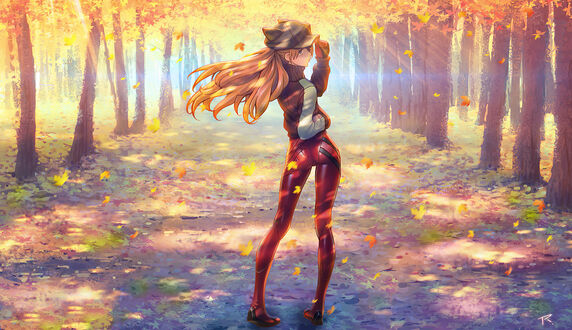 Обои на рабочий стол Asuka Langley / Аска Лэнгли из аниме Evangelion / Евангелион