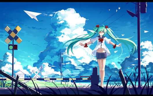 Обои на рабочий стол Vocaloid / Вокалоид Hatsune Miku / Хатсуне Мику / Мику Хацунэ