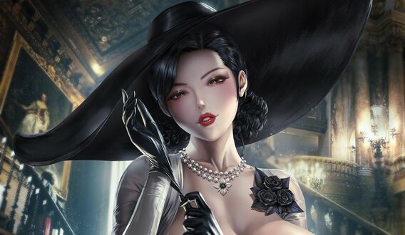 Обои на рабочий стол Alcina Dimitrescu / Альсина Димитреску персонаж из игры Resident Evil Village