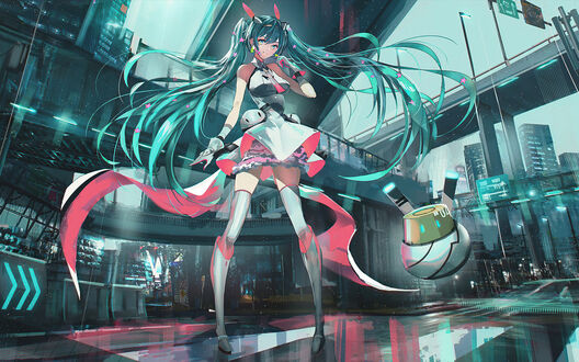 Обои на рабочий стол Vocaloid / Вокалоид Hatsune Miku / Хатсуне Мику / Мику Хацунэ