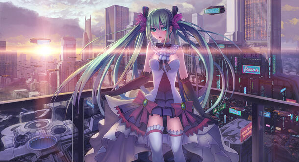 Обои на рабочий стол Vocaloid / Вокалоид Hatsune Miku / Хатсуне Мику / Мику Хацунэ