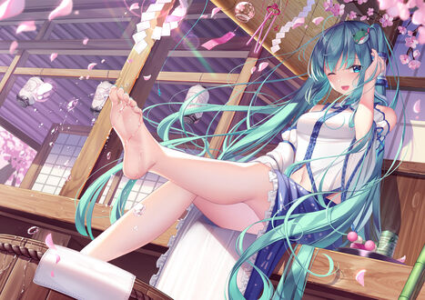 Обои на рабочий стол Vocaloid / Вокалоид Hatsune Miku / Хатсуне Мику / Мику Хацунэ