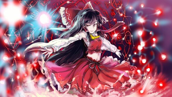 Обои на рабочий стол Reimu Hakurei / Рейму Хакурей из игры и аниме Touhou Project / Проект Восток / Тохо