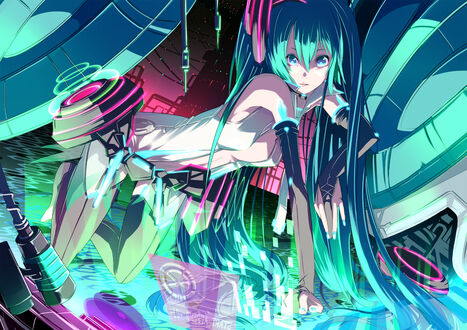 Обои на рабочий стол Vocaloid / Вокалоид Hatsune Miku / Хатсуне Мику / Мику Хацунэ