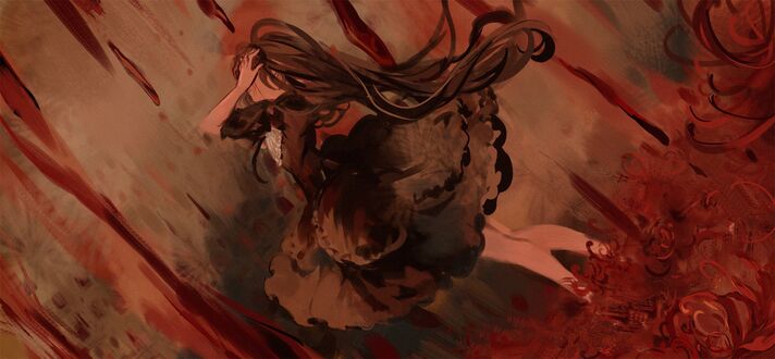 Обои на рабочий стол Хомура Акэми / Akemi Homura / Homulilly из аниме Mahou Shoujo Madoka Magica / Девочка-волшебница Мадока Магика