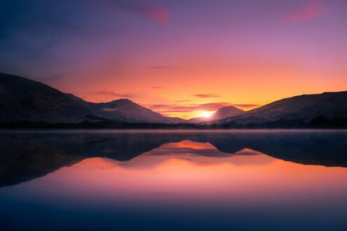 Обои на рабочий стол Потрясающее озеро Loch Awe, Scotland / Лох-Треп, Шотландия