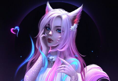 Обои на рабочий стол Ари / Ahri из игры Лига Легенд / League of Legends