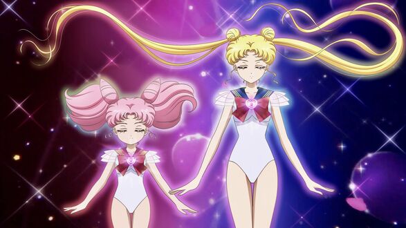 Обои на рабочий стол Chibiusa / Чибиуса и Sailor Moon / Сейлор Мун / Usagi Tsukino / Усаги Цукино из аниме Сейлор Мун / Sailor Moon, by Sailorcrisis