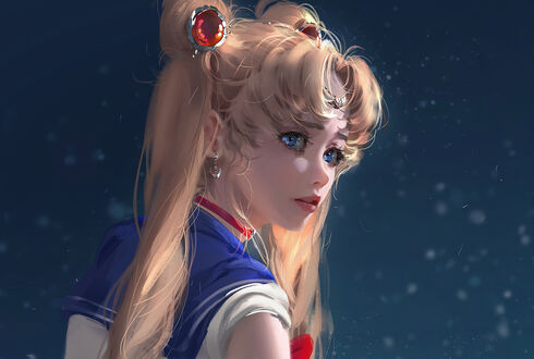 Обои на рабочий стол Усаги Цукино / Usagi Tsukino из аниме Красавица-воин Сейлор Мун / Bishoujo Senshi Sailor Moon, by NIXEU