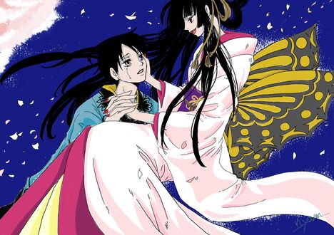 Обои на рабочий стол Юко Итихара / Yuuko Ichihara и Кимихиро Ватануки / Kimihiro Watanuki из аниме Триплексоголик / xxxHOLiC