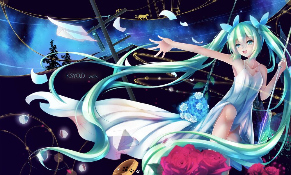 Обои для рабочего стола Vocaloid / Вокалоид Hatsune Miku / Хатсуне Мику / Мику Хацунэ