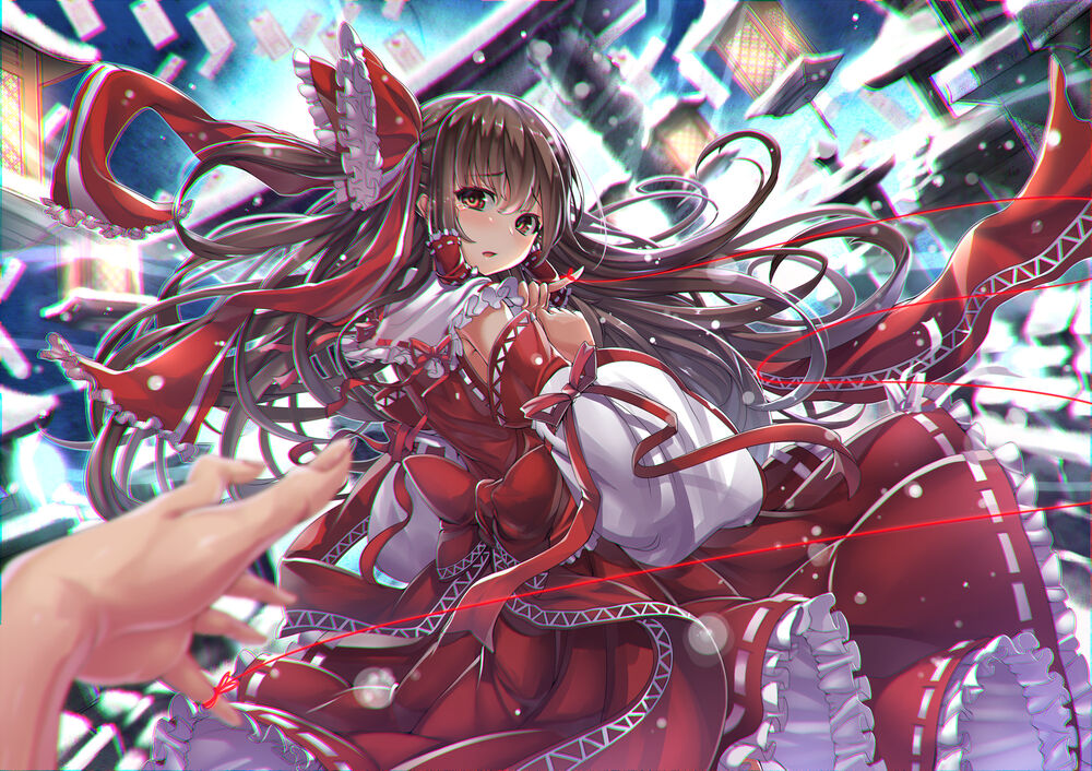 Обои для рабочего стола Reimu Hakurei / Рейму Хакурей из игры Touhou Project / Проект Восток / Тохо