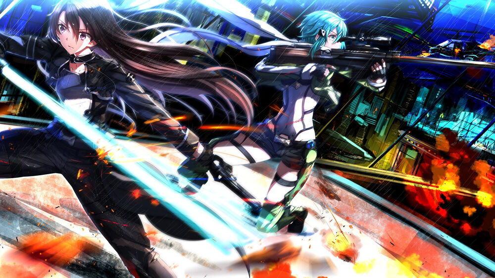 Обои для рабочего стола Shino Asada / Сино Асада из аниме Sword Art Online II / Мастера Меча Онлайн II