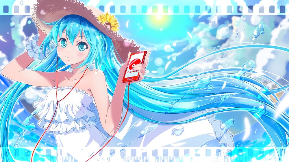 Обои для рабочего стола Vocaloid / Вокалоид Hatsune Miku / Хатсуне Мику / Мику Хацунэ, by 茶畑あんり