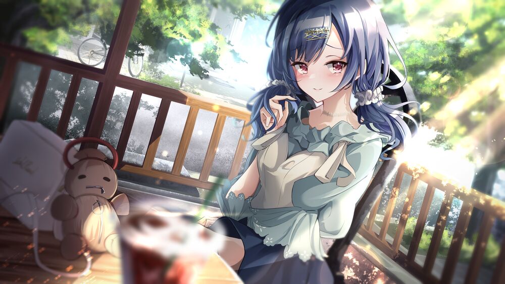 Обои для рабочего стола Rinze Morino персонаж из мобильной браузерной игры The Idolmaster: Shiny Colors, art by Odecono3