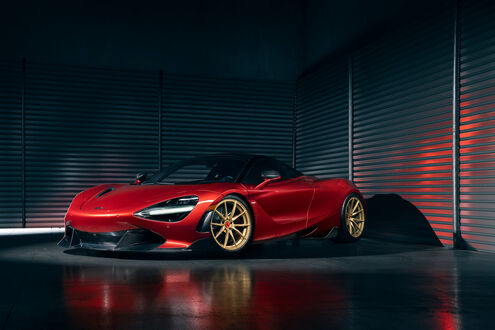 Обои на рабочий стол McLaren 720S — спортивный автомобиль красного цвета