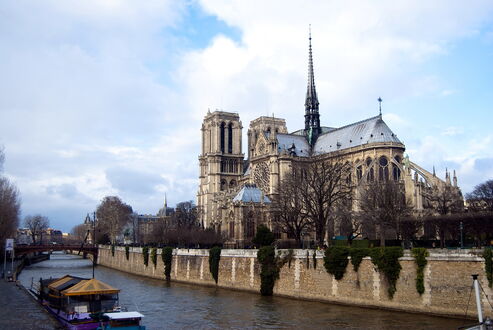 Обои на рабочий стол Notre-Dame de Paris by the Seine / Нотр-Дам де Пари на Сене