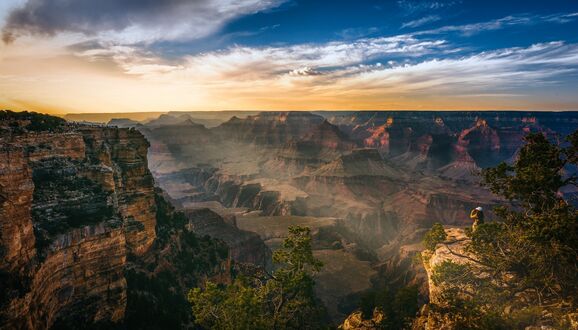 Обои на рабочий стол Скалистый горный массив в Grand Canyon National Park / Национальном парке Гранд-Каньон, фотограф Rick Vega