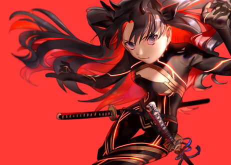 Обои на рабочий стол Рин Тосака / Rin Tohsaka из игры Fate / Grand Order / Судьба / Великий Порядок