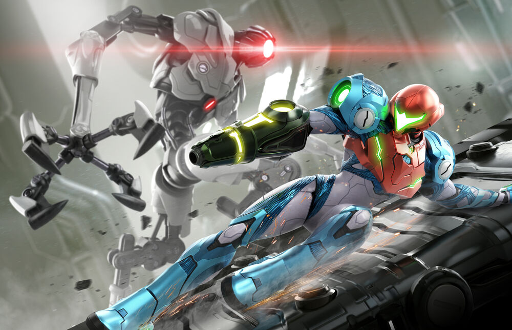 Обои для рабочего стола Samus Aran / Самус Аран в защитном костюме, персонаж из видеоигры Metroid Dread