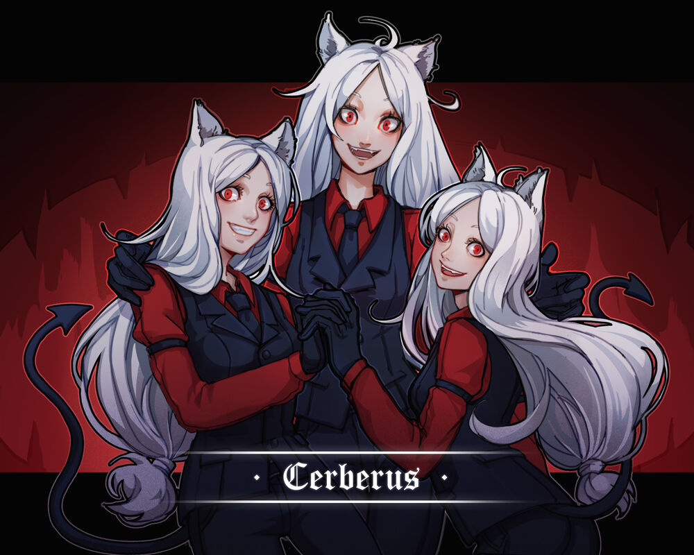 Обои на рабочий стол Cerberus / Цербер из игры Helltaker, обои для рабочего  стола, скачать обои, обои бесплатно