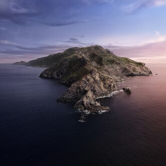 Обои на рабочий стол Скалистый остров Санта-Каталина, Исландия / Santa Catalina, Island на закате