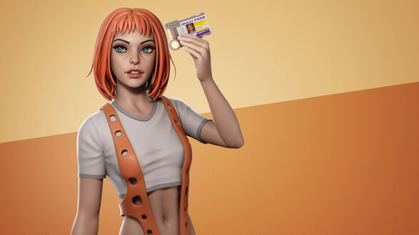 Обои на рабочий стол Leeloo / Лилу, персонаж из фильма The Fifth Element / Пятый элемент, fan art by Yaroslav Tokar