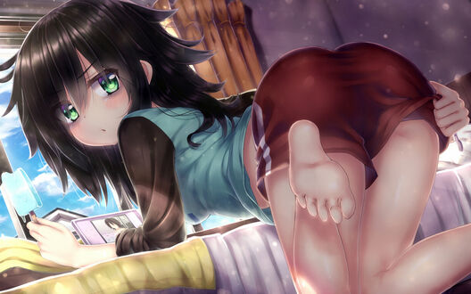 Обои на рабочий стол Tomoko Kuroki / Томоко Куроки из аниме Watashi ga Motenai no wa Dou Kangaete mo Omaera ga Warui!/ Не моя вина, что я не популярна!