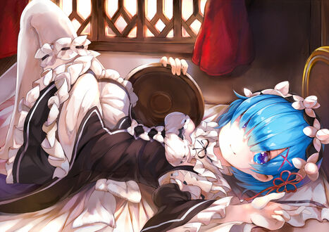 Обои на рабочий стол Rem / Рем из аниме Re:Zero kara Hajimeru Isekai Seikatsu / Re:Zero. Жизнь с нуля в альтернативном мире