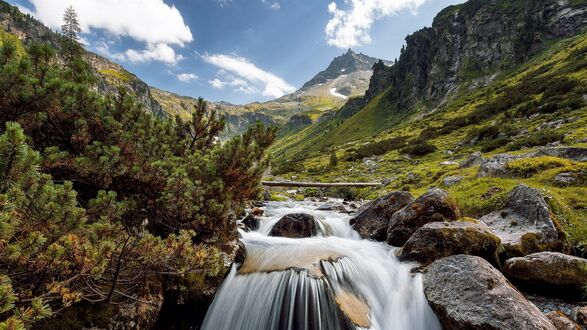 Обои на рабочий стол Горная речушка в Hohe Tauern National Park — национальный парк в Австрии