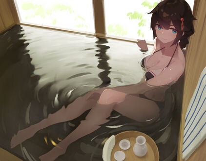 Обои на рабочий стол Shigure / Сигурэ, персонаж из аниме Kantai Collection: KanColl, by Fikusipu