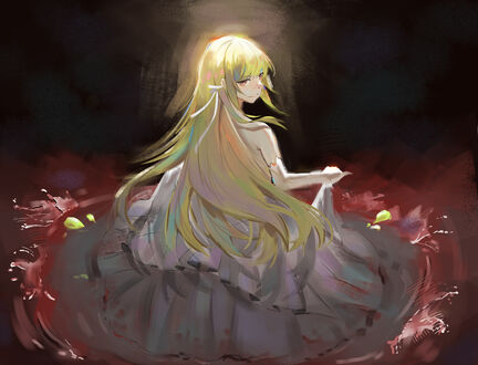 Обои на рабочий стол Осино Синобу / Oshino Shinobu из аниме Истории монстров / Bakemonogatari