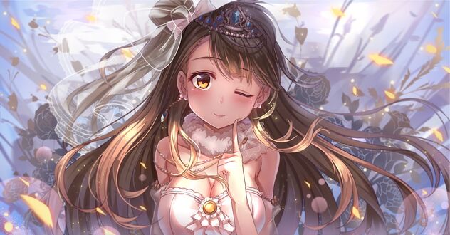 Обои на рабочий стол Kotori Minami / Котори Минами персонаж из мультимедийного проекта Love Live! School Idol Project / Живая любовь! Проект «Школьный идол», art by Miazi